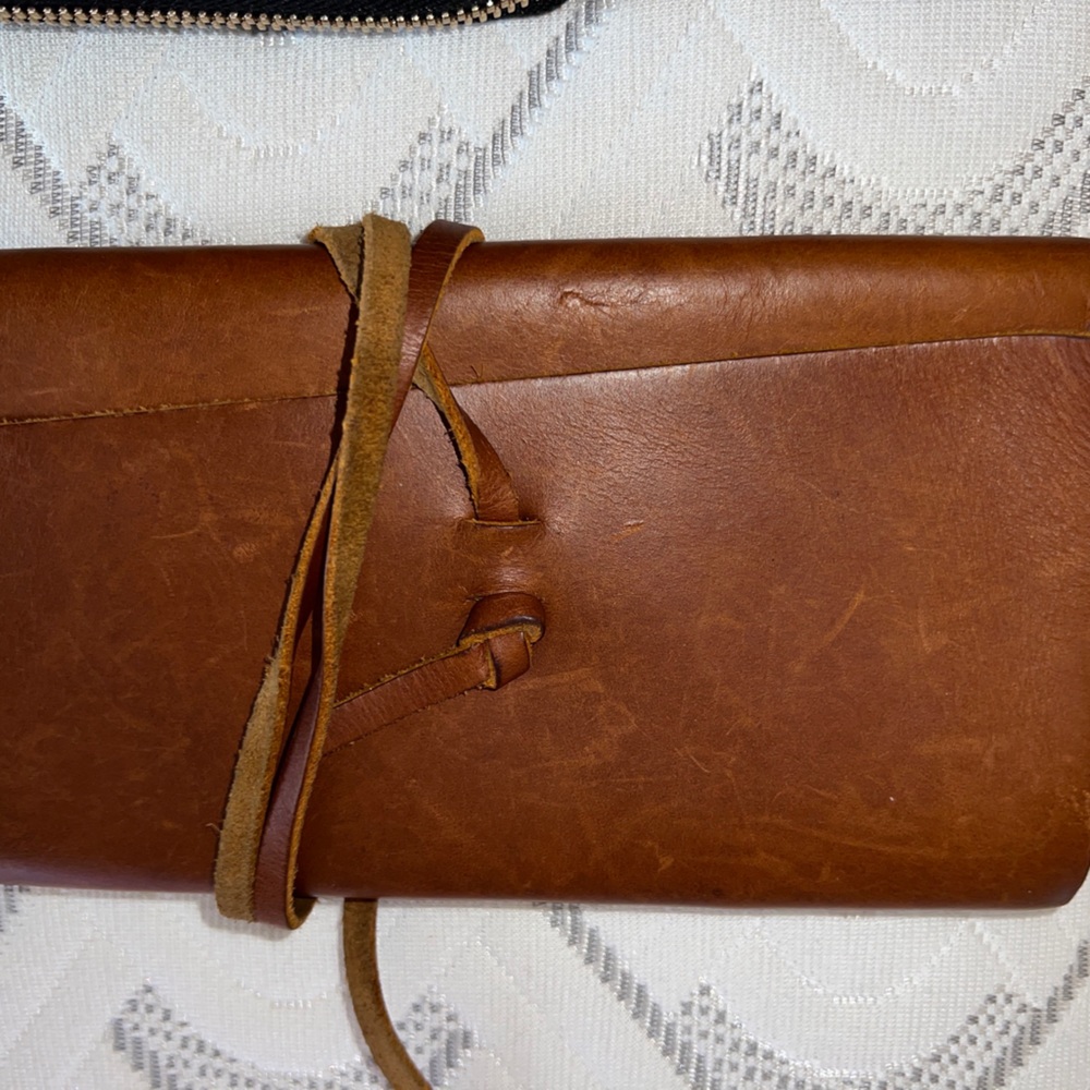 2 Portland Leather wallets and small coin purse. Honey!